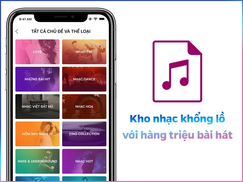 Hàng triệu bài hát với nhiều thể loại