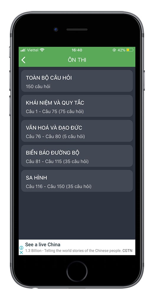 C&acirc;u hỏi &ocirc;n tập tr&ecirc;n ứng dụng &Ocirc;n thi giấy ph&eacute;p l&aacute;i xe