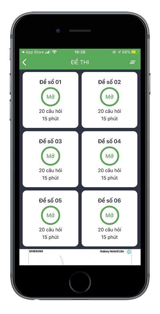 C&aacute;c bộ đề thi ngẫu nhi&ecirc;n tr&ecirc;n ứng dụng &Ocirc;n thi giấy ph&eacute;p l&aacute;i xe