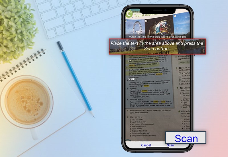 T&igrave;m kiếm từ vựng nhanh ch&oacute;ng với camera scan