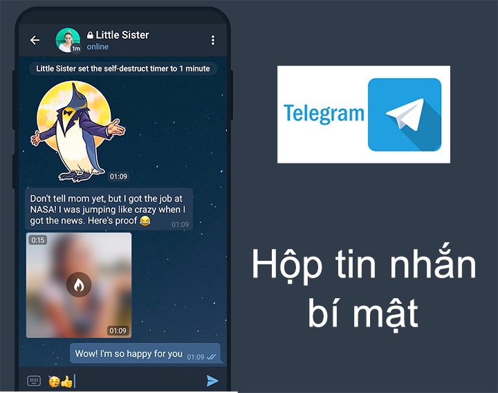 Secret Chat giúp tối ưu bảo mật thông tin trong ứng dụng Telegram