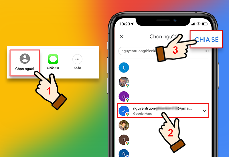Cách chia sẻ với người nhận đã có tài khoản Google