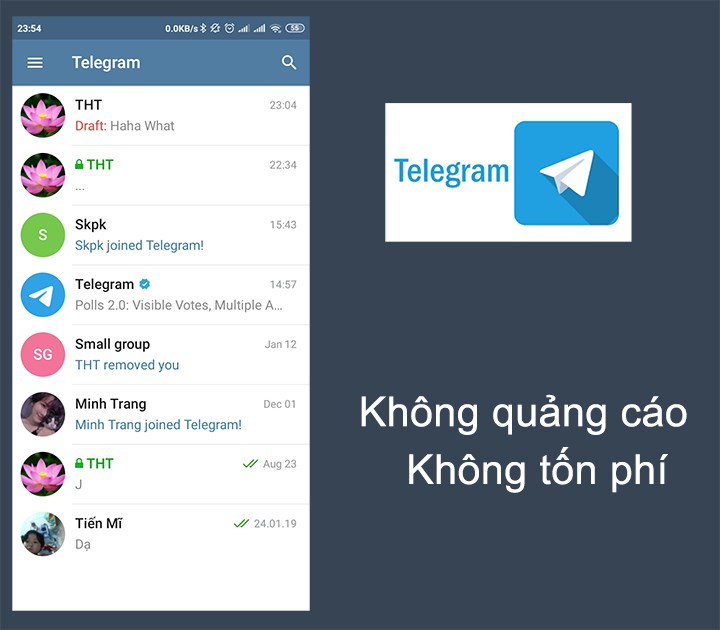 Telegram Messenger không chạy quảng cáo cũng như không thu bất kì phí dịch vụ nào