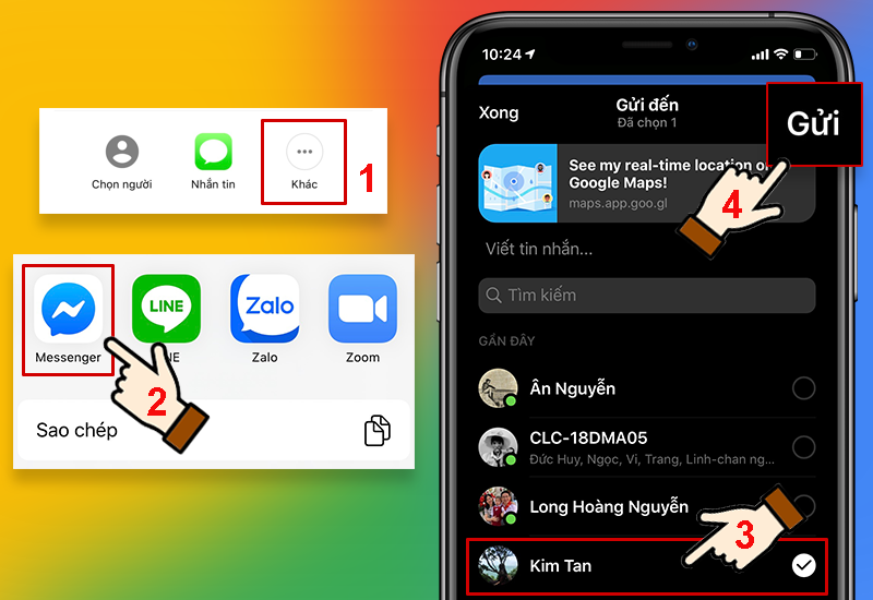 Cách chia sẻ vị trí qua ứng dụng khác