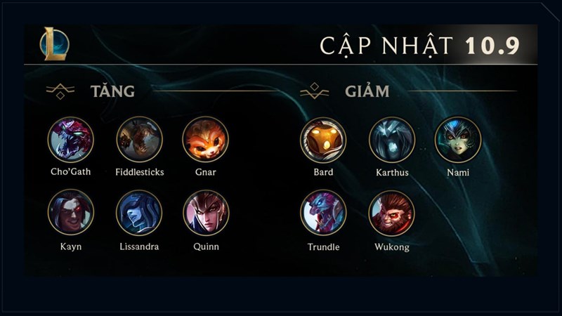 bản cập nhật 10.9 Liên Minh Huyền Thoại