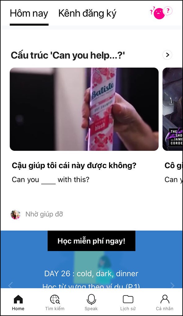 Các video của người bản xứ trên ứng dụng Cake