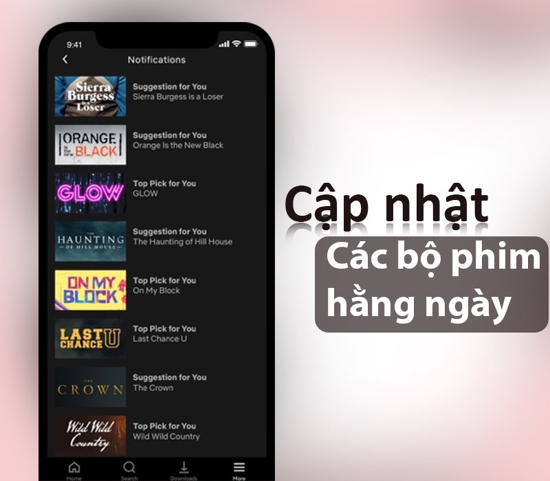 Netflix cập nhật các bộ phim hằng ngày