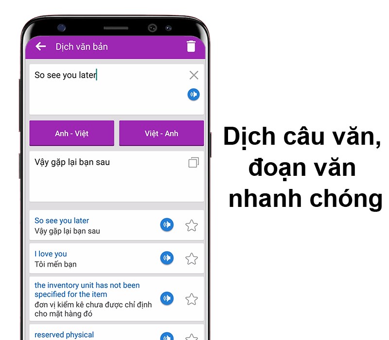 TFlat Offline có thể dịch câu và đoạn văn