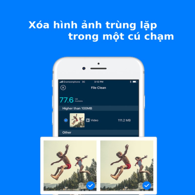 Cleaner - Clean Duplicate Item gi&uacute;p bạn x&oacute;a h&igrave;nh ảnh bị tr&ugrave;ng lặp