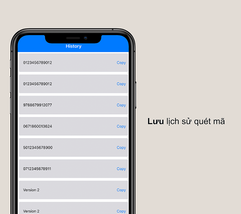 Ứng dụng Qu&eacute;t m&atilde; vạch - Đọc m&atilde; QR code lưu trữ lịch sử qu&eacute;t m&atilde;