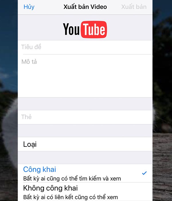 Chia sẻ video lên Youtube