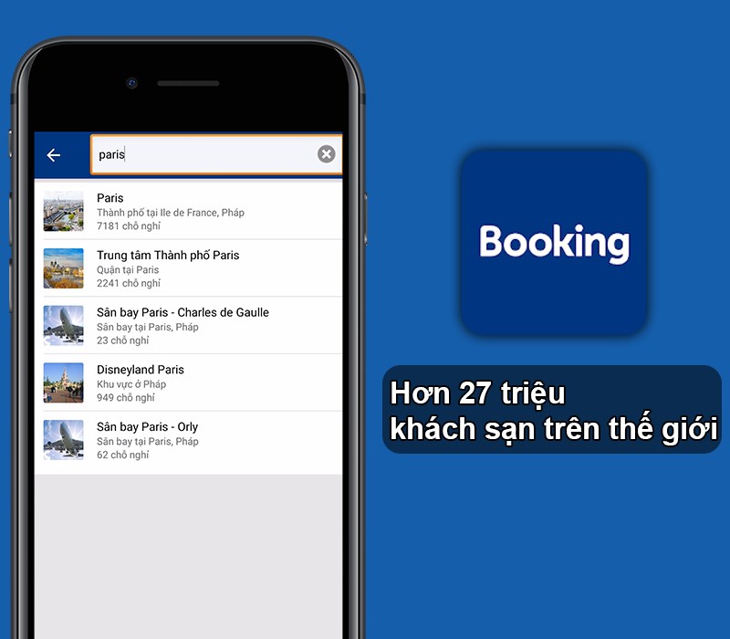 Đặt ph&ograve;ng tr&ecirc;n Booking với hơn 27 triệu kh&aacute;ch sạn