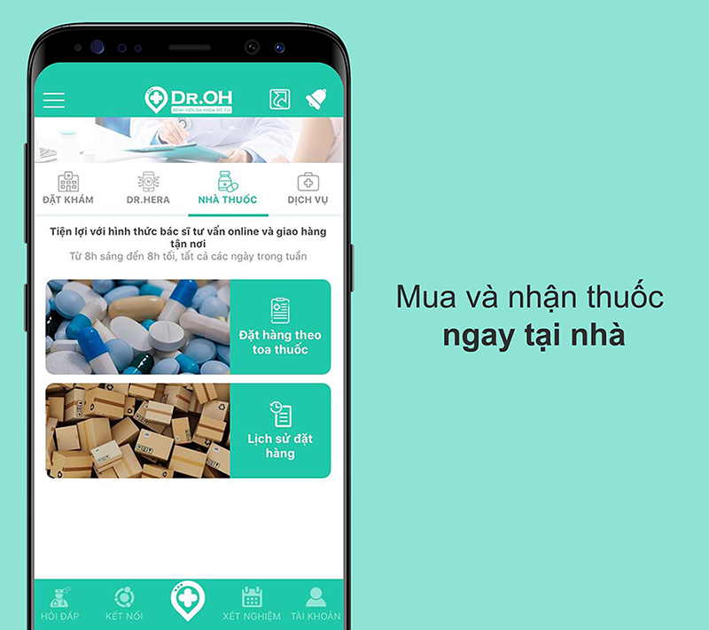 Ứng dụng hỗ trợ đặt và nhận thuốc ngay tại nhà