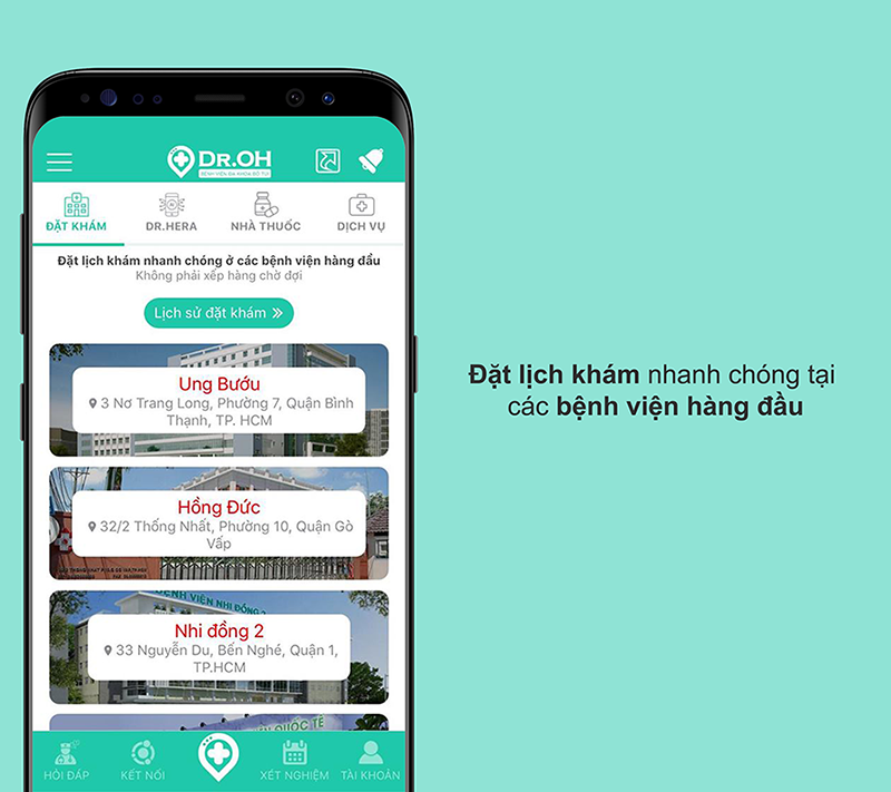Ứng dụng giúp đặt lịch khám tại các bệnh viện hàng đầu
