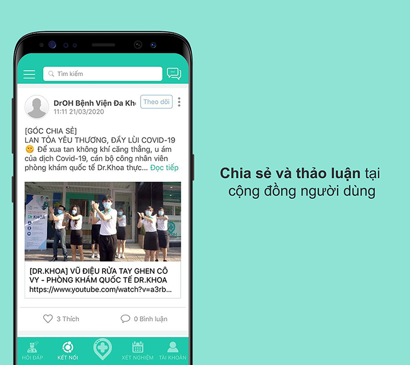 Ứng dụng hỗ trợ chia sẻ và thảo luận qua danh mục Kết nối
