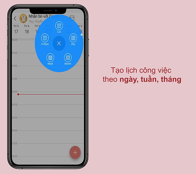 Tạo lịch c&ocirc;ng việc theo ng&agrave;y, tuần, th&aacute;ng