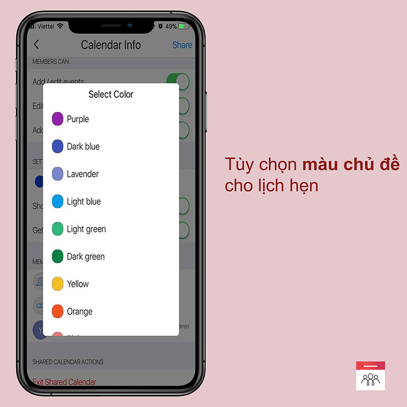 Chọn m&agrave;u y&ecirc;u th&iacute;ch cho sự kiện