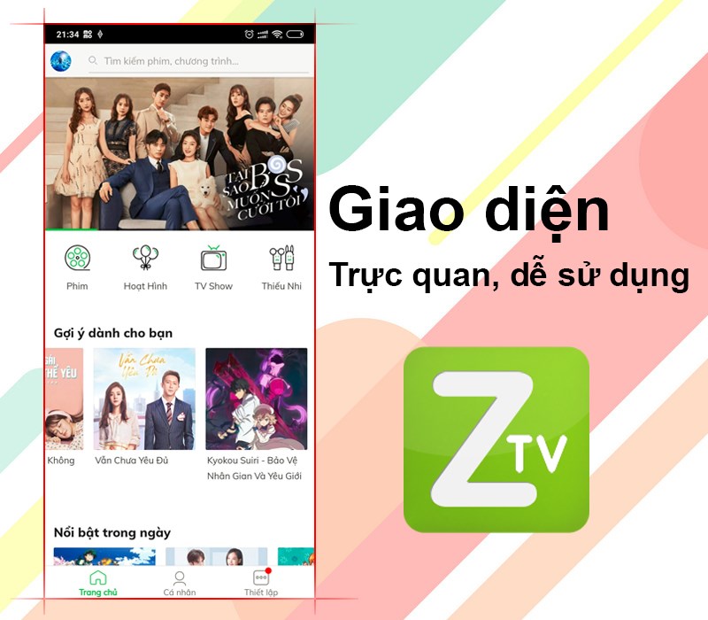 Giao diện Zing TV phù hợp với mọi người