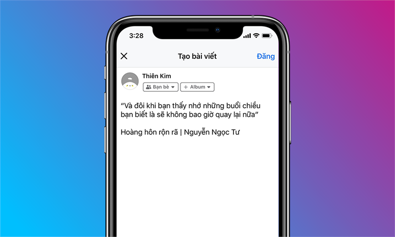 Viết status trên Facebook