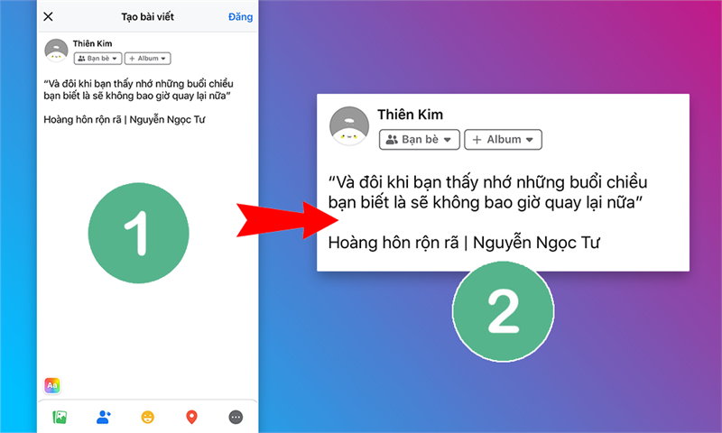 Viết status trên Facebook