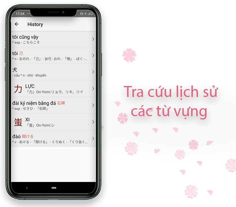 Tra cứu lịch sử các từ vựng