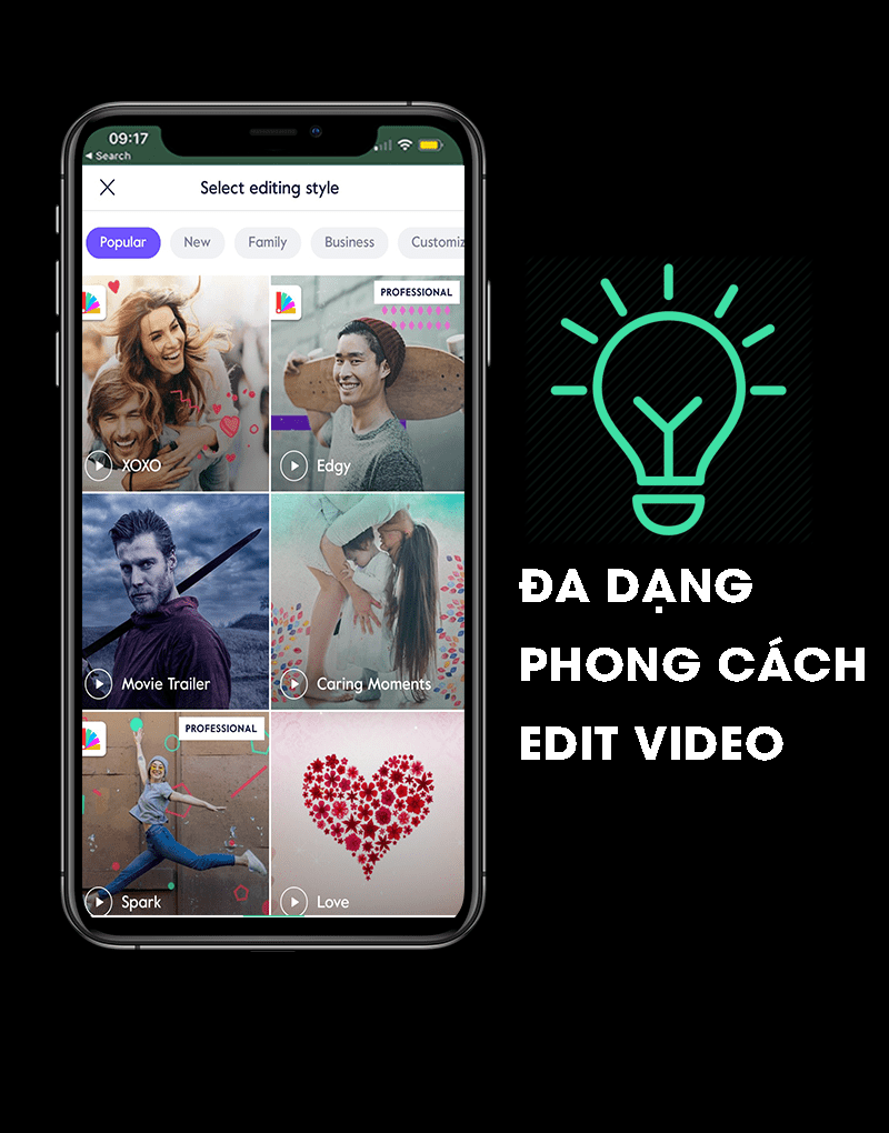 Đa dạng phong c&aacute;ch edit video