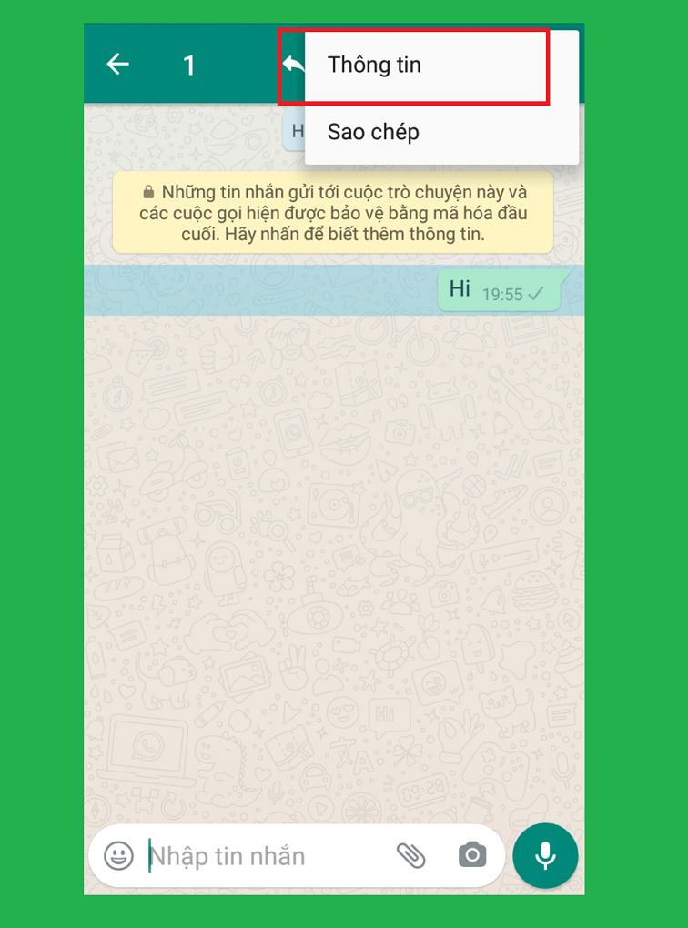 Chọn biểu tượng 3 dấu chấm dọc v&agrave; chọn &ldquo;th&ocirc;ng tin&rdquo;