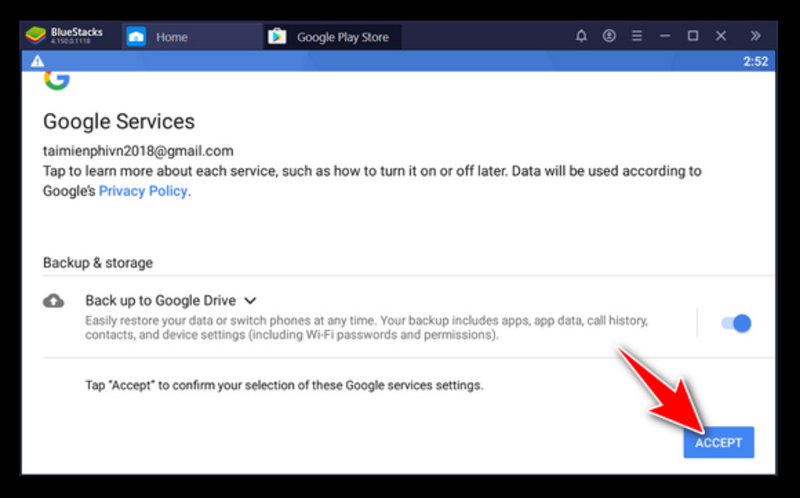  Lần lượt chọn Agree > More > Accept