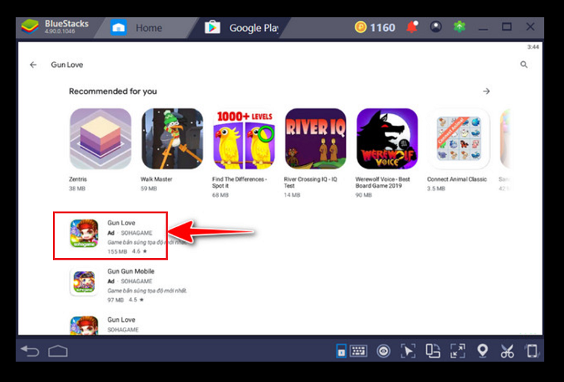 chọn Gun Love của NPH SOHAGAME