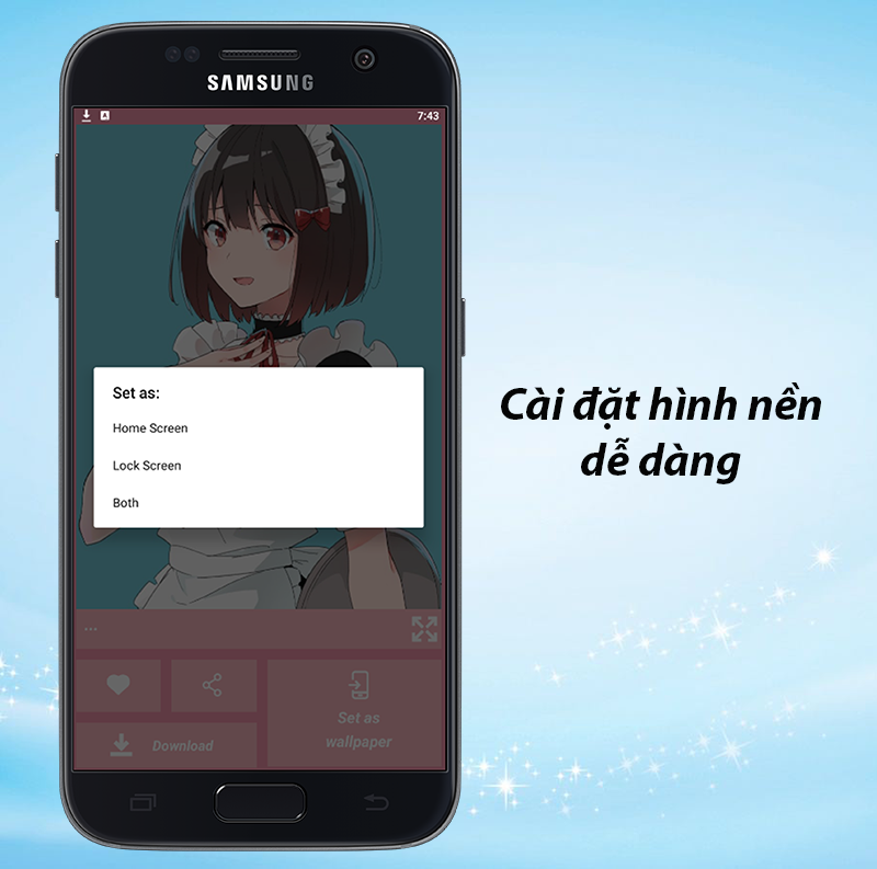 Dễ d&agrave;ng c&agrave;i đặt l&agrave;m h&igrave;nh nền, kh&oacute;a m&agrave;n h&igrave;nh cho điện thoại 