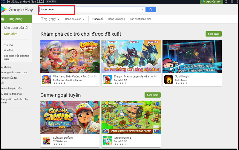 Nhập &ldquo;Gun Love&rdquo; v&agrave;o khung t&igrave;m kiếm