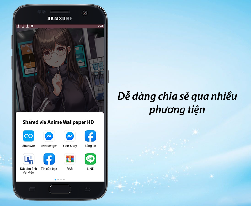 Dễ d&agrave;ng lưu lại những h&igrave;nh nền y&ecirc;u th&iacute;ch, chia sẻ với bạn b&egrave; 