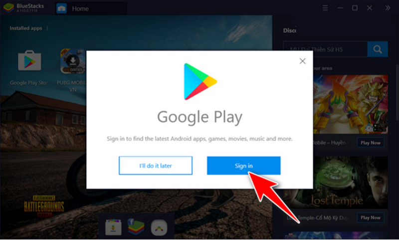  Nhấn Sign in để đăng nhập