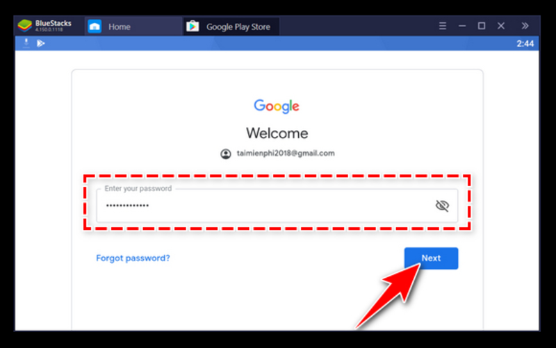  Nhập mật khẩu Gmail rồi nhấn Next