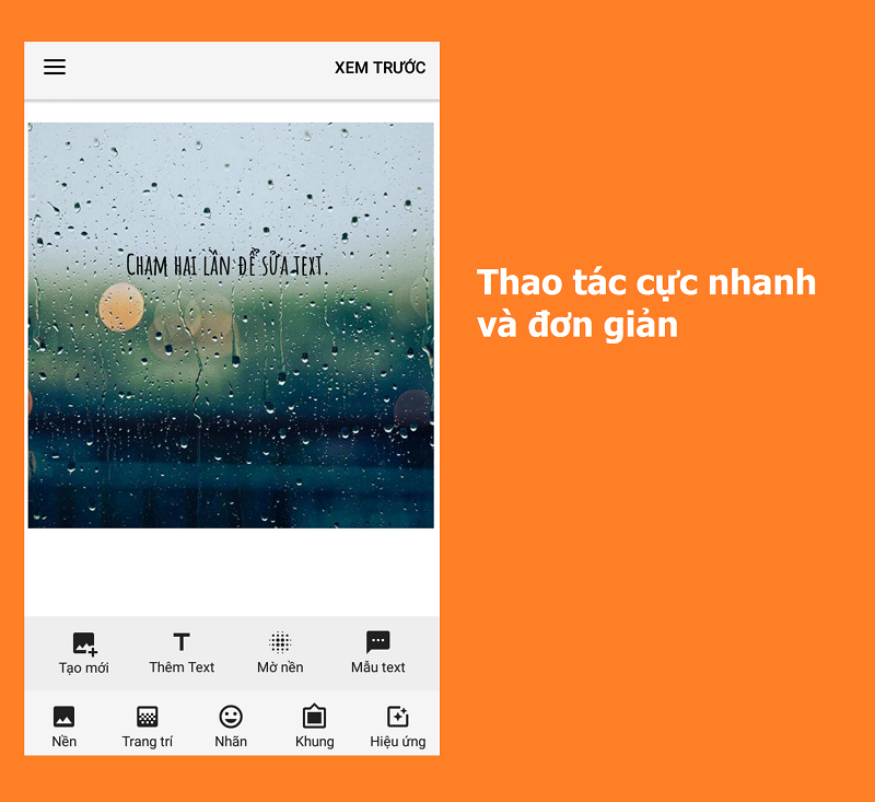 Thao tác cực nhanh và đơn giản