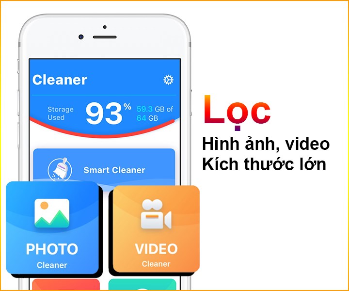 Sắp xếp kh&ocirc;ng gian lưu trữ dữ liệu tr&ecirc;n ứng dụng Cleaner Master