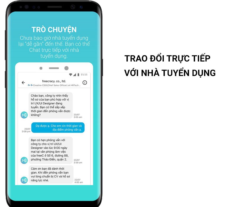  Chat trực tiếp với nhà tuyển dụng