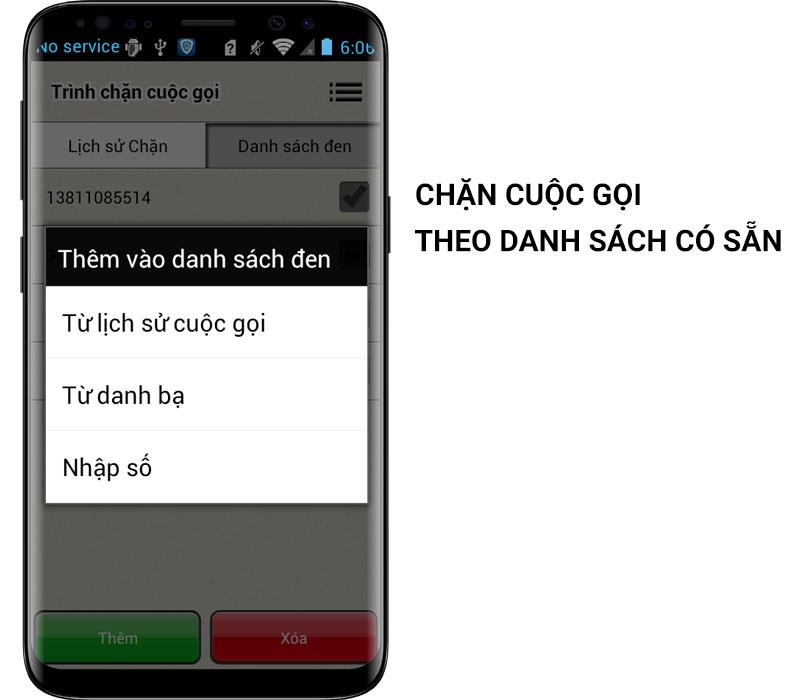 Chặn cuộc gọi đơn giản theo danh sách có sẵn