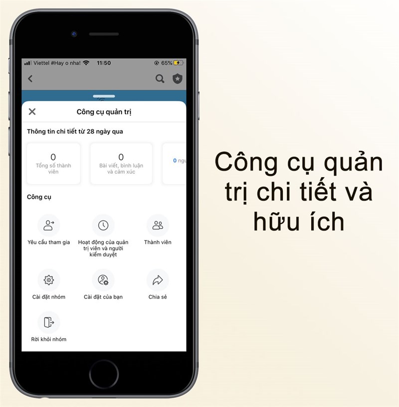 C&ocirc;ng cụ quản trị tr&ecirc;n ứng dụng Workplace by Facebook