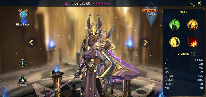 Tướng Ithos thuộc phe High Elves mang phẩm chất huyền thoại