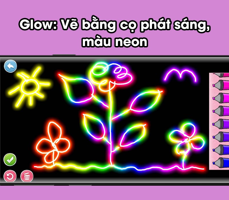 Glow: Cọ phát sáng, màu neon