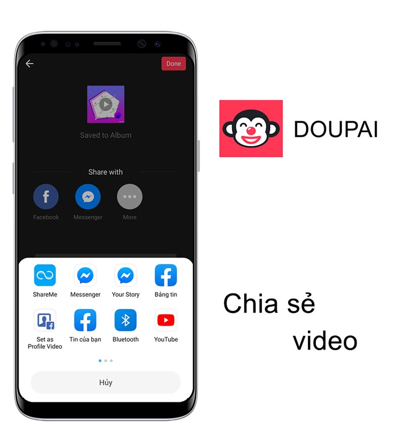Chia sẻ với bạn b&egrave; những video vui nhộn m&agrave; bạn tạo