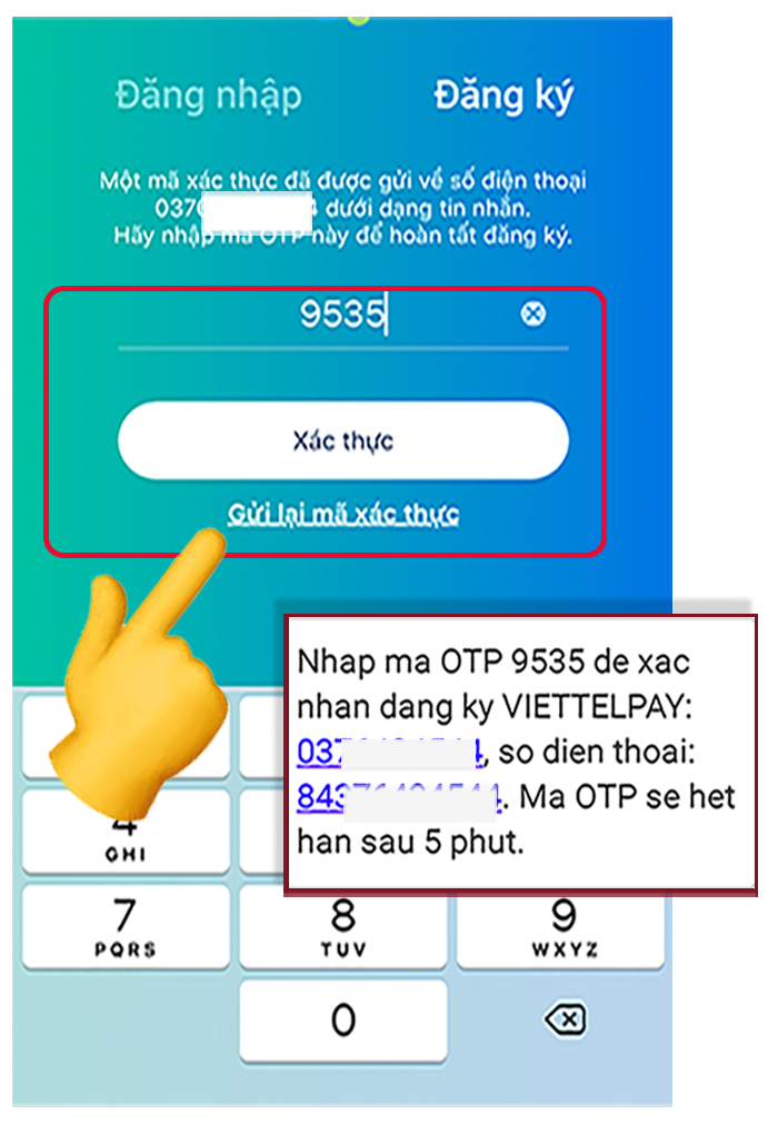 alt: Nhập mã xác nhận