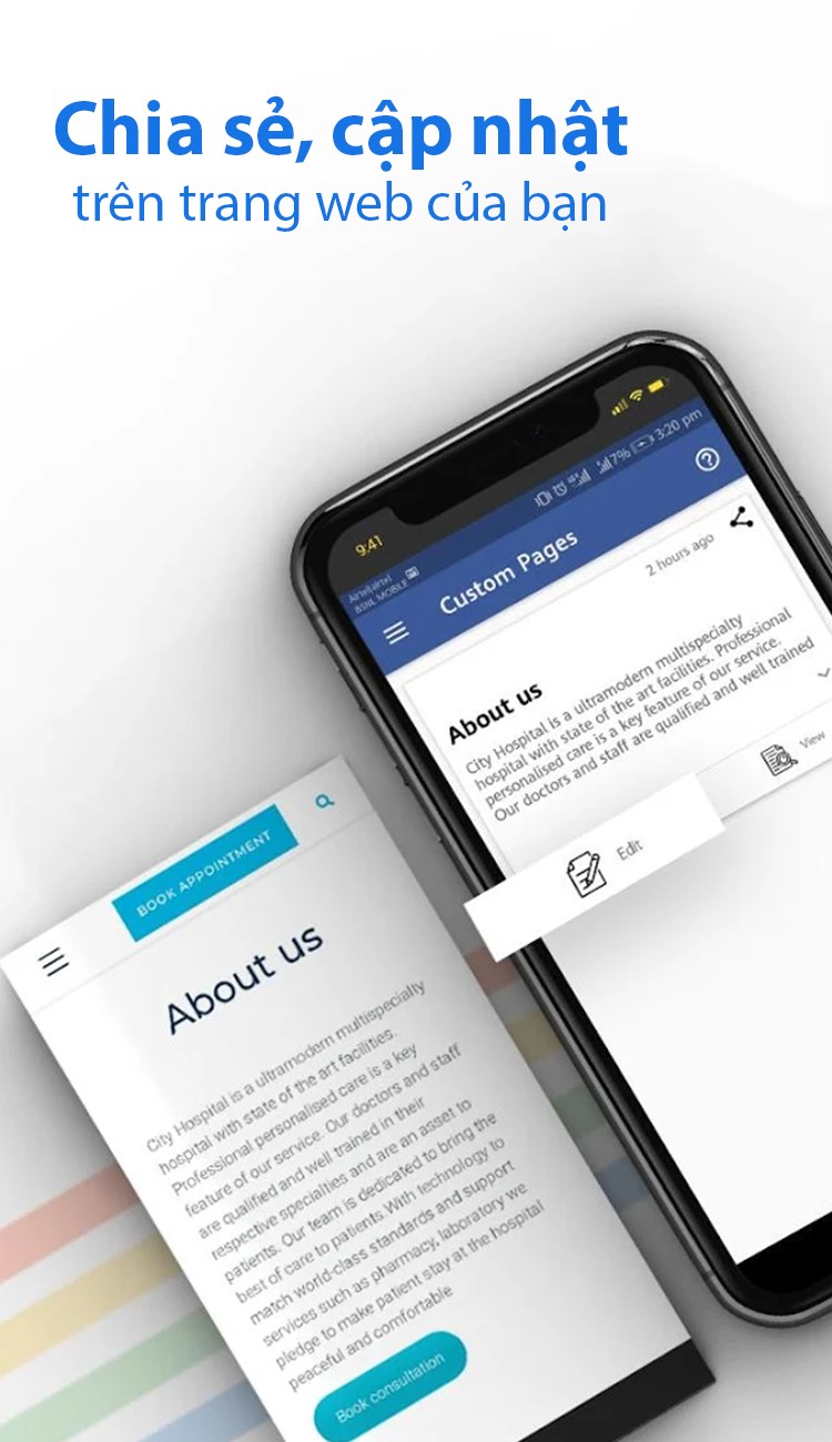 Chia sẻ v&agrave; cập nhật trang web của bạn