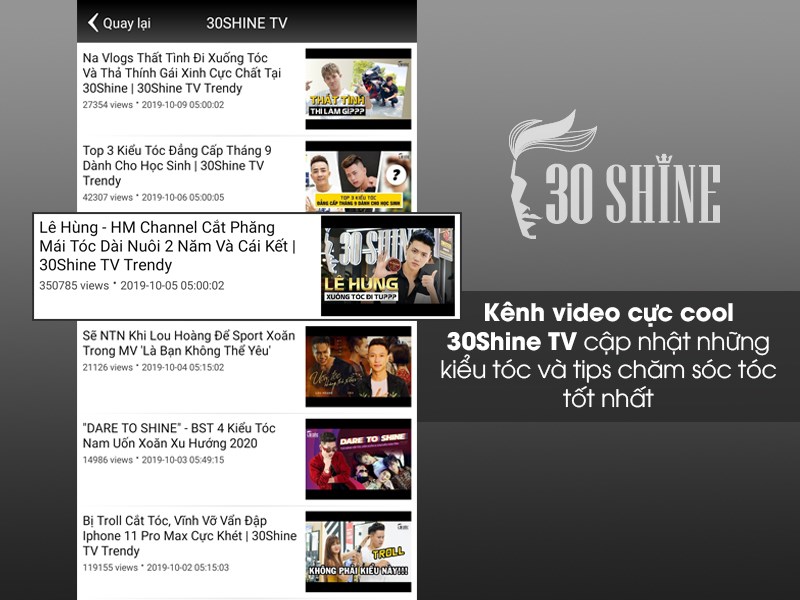 Kênh video 30Shine TV