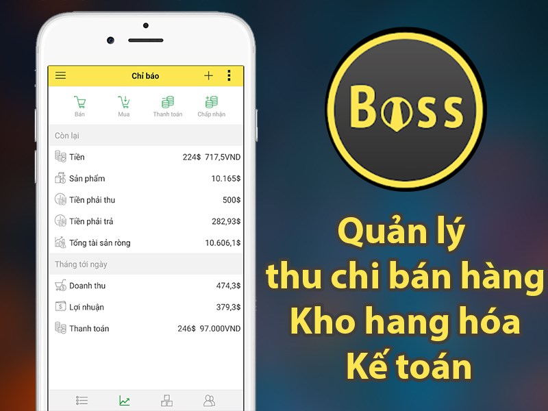 Ứng dụng Quản lý Thu Chi, Kho, Bán Hàng có trên CH Play và App Store