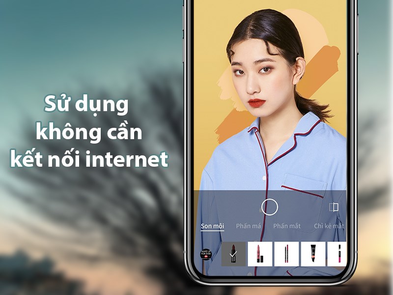 Trang điểm chỉnh sửa ảnh không cần kết nối internet