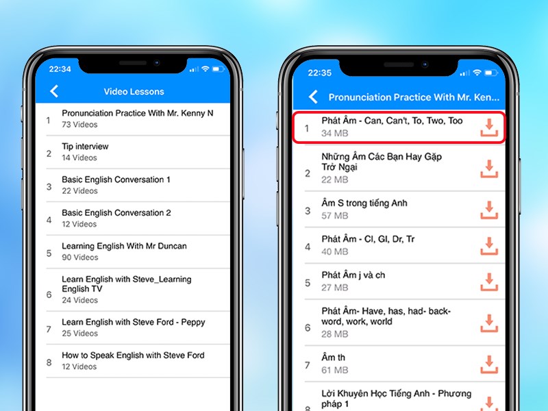 Xem video với dạng offline sau khi tải về 