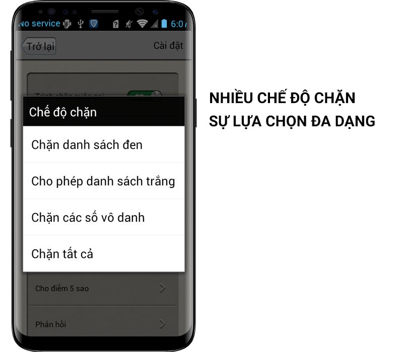 Đa dạng chế độ chặn cuộc gọi