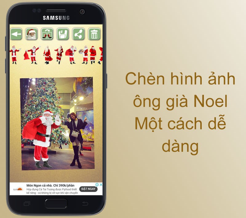 Chèn ảnh ông già Noel vào khung hình trên ứng dụng Ảnh của bạn với ông già Noel